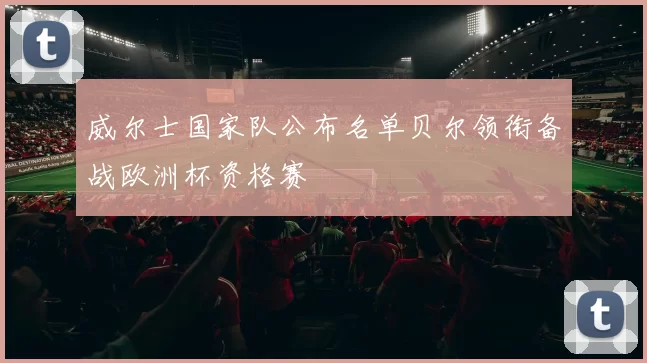 威尔士国家队公布名单贝尔领衔备战欧洲杯资格赛