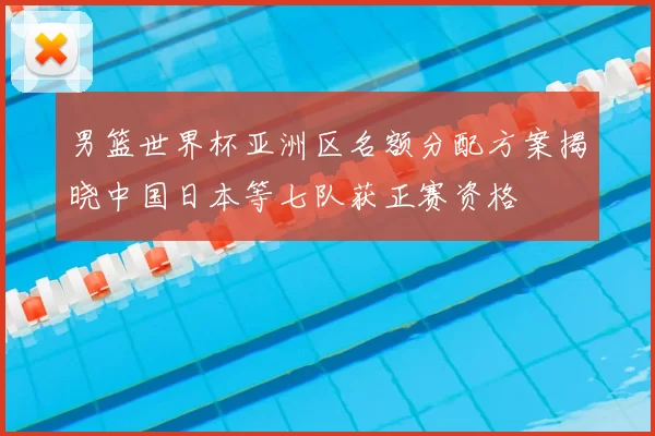男篮世界杯亚洲区名额分配方案揭晓中国日本等七队获正赛资格